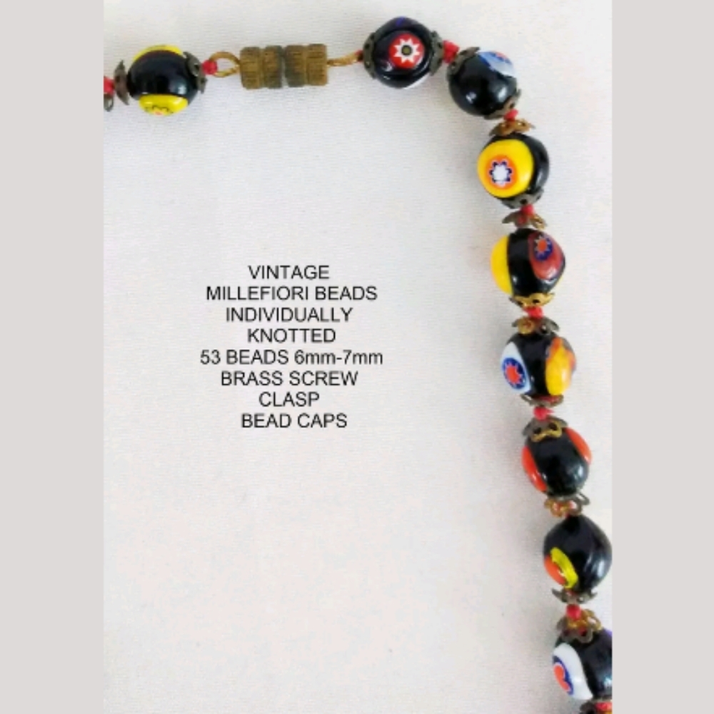 Vintage Venetian Murano Millefiori Glass 53 Bead - Picture 6 of 6